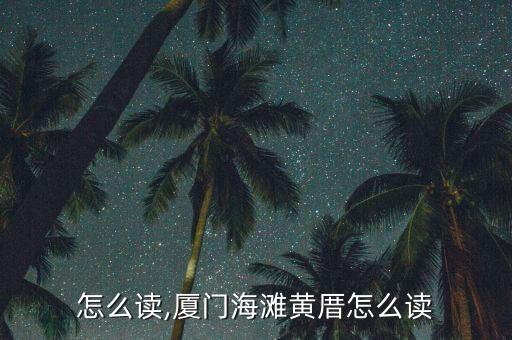 黄厝怎么读,厦门海滩黄厝怎么读