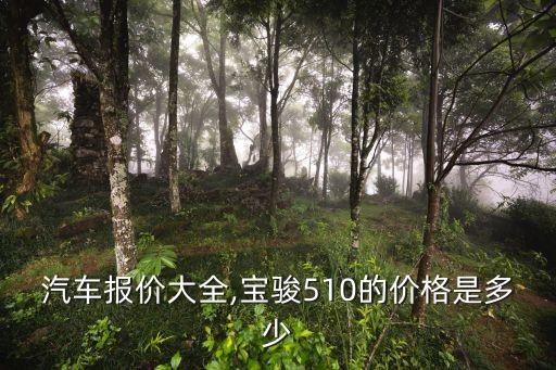 宝骏汽车报价大全,宝骏510的价格是多少?