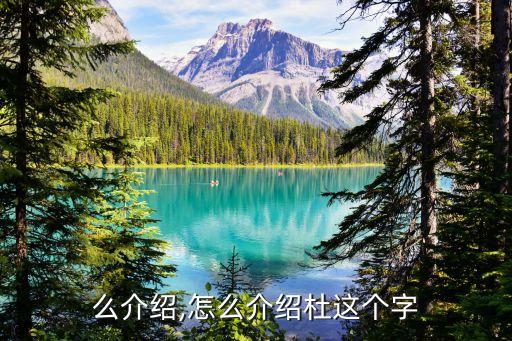 么介绍,怎么介绍杜这个字