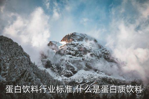 蛋白饮料行业标准,什么是蛋白质饮料
