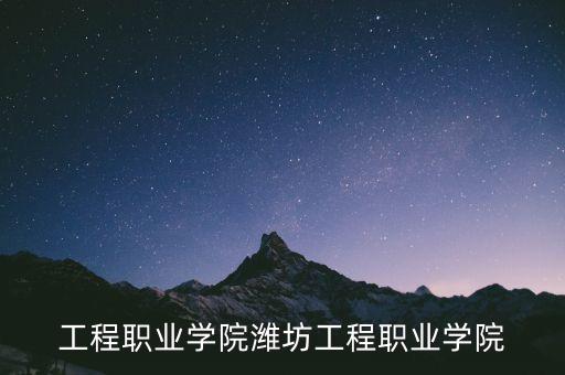 山东工程职业学院潍坊工程职业学院