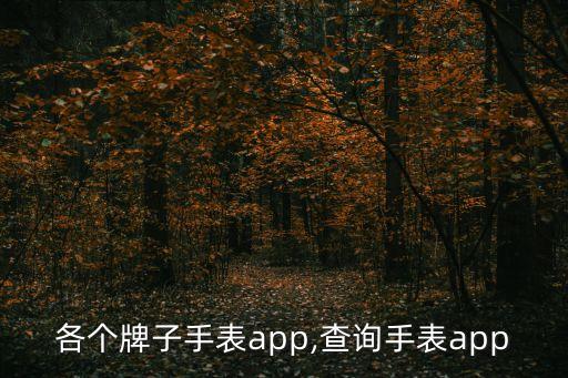 查看各个牌子手表app,查询手表app