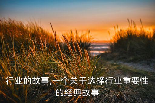 选对行业的故事,一个关于选择行业重要性的经典故事