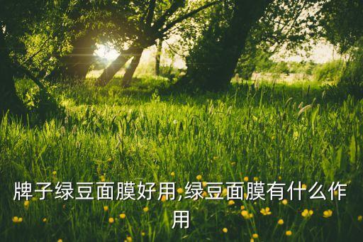 什么牌子绿豆面膜好用,绿豆面膜有什么作用?