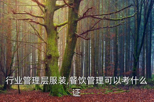 行业管理层服装,餐饮管理可以考什么证