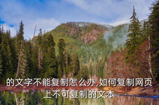 网页的文字不能复制怎么办,如何复制网页上不可复制的文本?