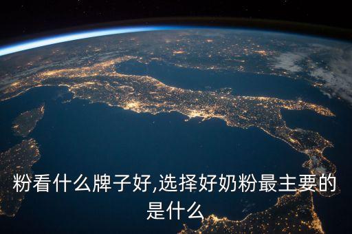 粉看什么牌子好,选择好奶粉最主要的是什么