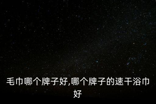 毛巾哪个牌子好,哪个牌子的速干浴巾好