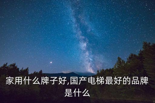 电梯家用什么牌子好,国产电梯最好的品牌是什么?