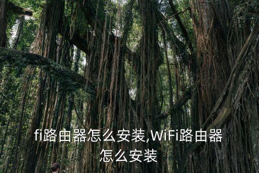 fi路由器怎么安装,WiFi路由器怎么安装