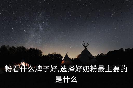 选奶粉看什么牌子好,选择好奶粉最主要的是什么?