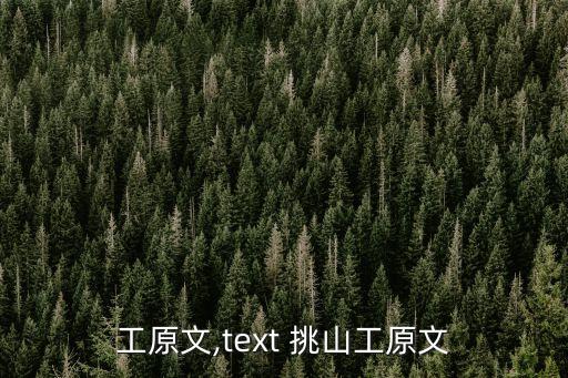 挑山工原文,text 挑山工原文