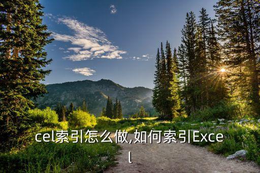 cel索引怎么做,如何索引Excel