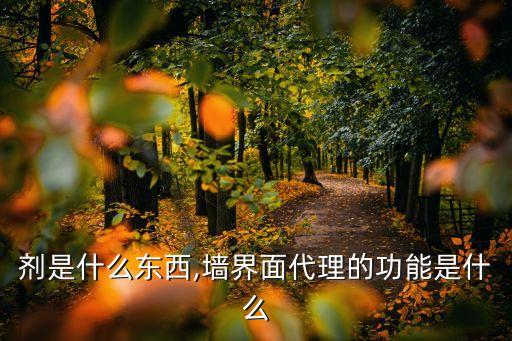 剂是什么东西,墙界面代理的功能是什么