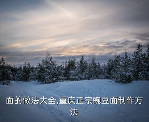 面的做法大全,重庆正宗豌豆面制作方法