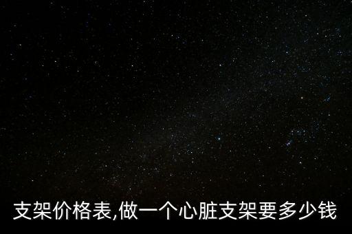 心脏支架价格表,做一个心脏支架要多少钱?