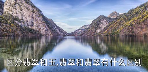 怎么区分翡翠和玉,翡翠和翡翠有什么区别?