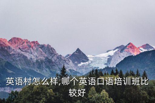 平和英语村怎么样,哪个英语口语培训班比较好?