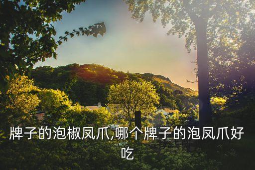 什么牌子的泡椒凤爪,哪个牌子的泡凤爪好吃?