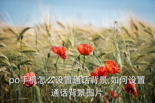 po手机怎么设置通话背景,如何设置通话背景图片