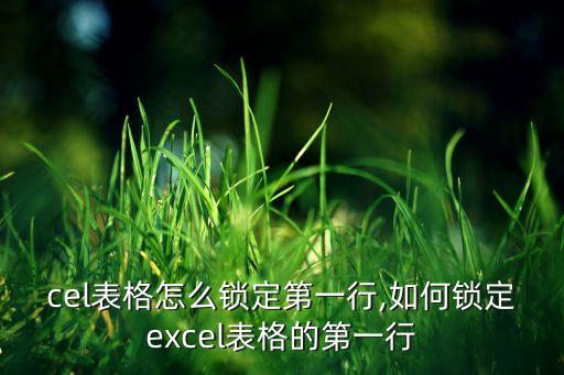 excel表格怎么锁定第一行,如何锁定excel表格的第一行?