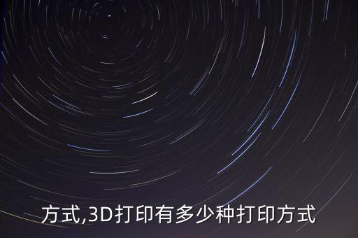 打印方式,3D打印有多少种打印方式