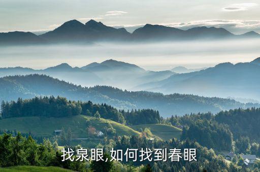 找泉眼,如何找到春眼