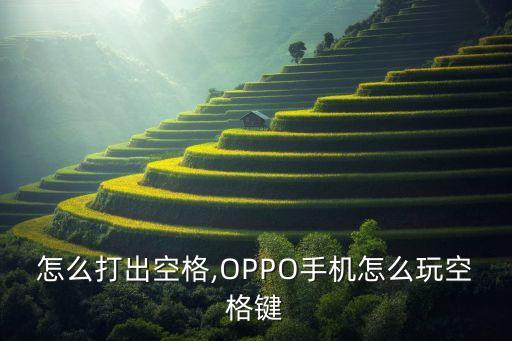 手机怎么打出空格,OPPO手机怎么玩空格键?