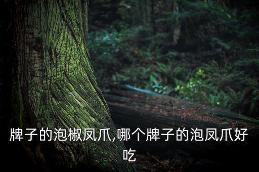 牌子的泡椒凤爪,哪个牌子的泡凤爪好吃