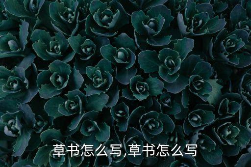 草书怎么写,草书怎么写