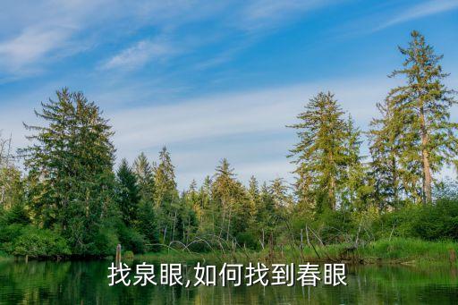 找泉眼,如何找到春眼