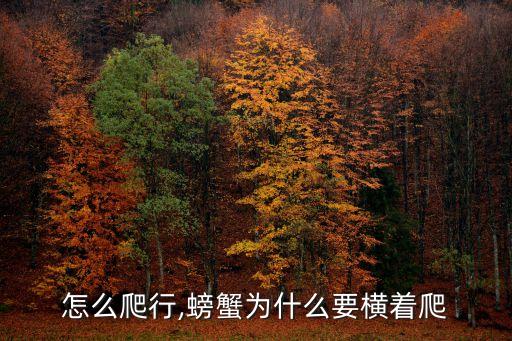 螃蟹怎么爬行,螃蟹为什么要横着爬?