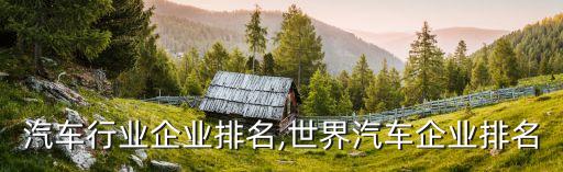 汽车行业企业排名,世界汽车企业排名