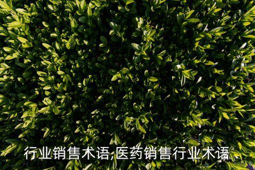 行业销售术语,医药销售行业术语