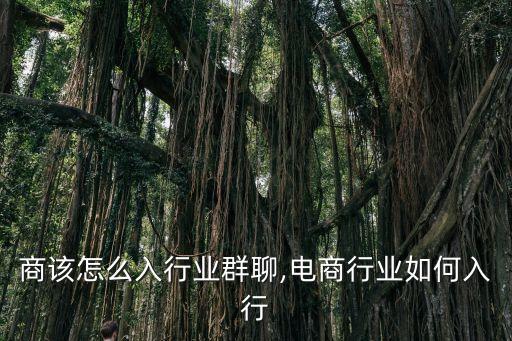 做电商该怎么入行业群聊,电商行业如何入行?