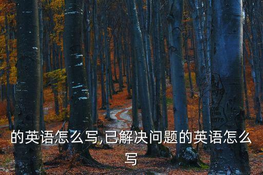 问题的英语怎么写,已解决问题的英语怎么写
