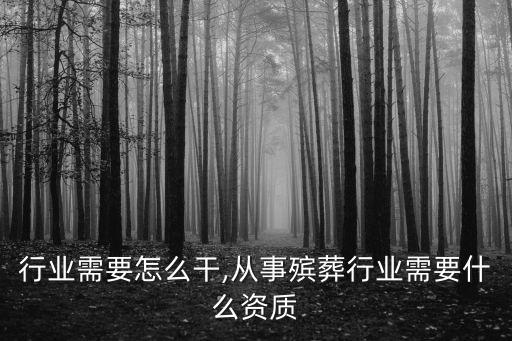 行业需要怎么干,从事殡葬行业需要什么资质