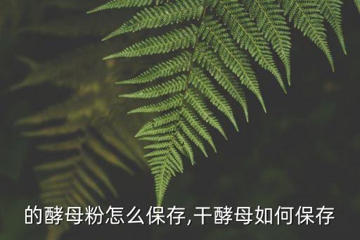 的酵母粉怎么保存,干酵母如何保存
