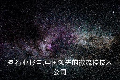 控 行业报告,中国领先的微流控技术公司