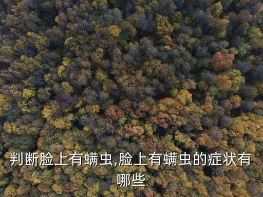 判断脸上有螨虫,脸上有螨虫的症状有哪些