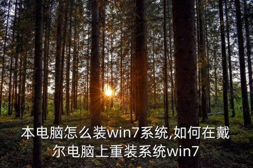 笔记本电脑怎么装win7系统,如何在戴尔电脑上重装系统win7?