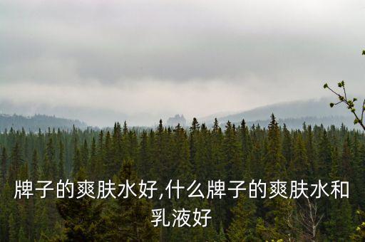 什么牌子的爽肤水好,什么牌子的爽肤水和乳液好?