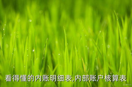 老板看得懂的内账明细表,内部账户核算表