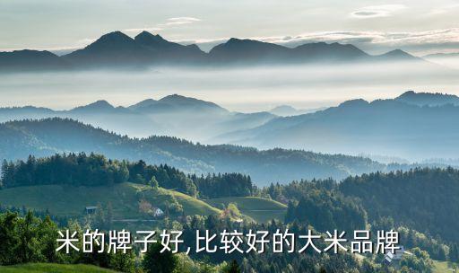 米的牌子好,比较好的大米品牌