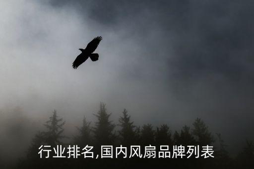 行业排名,国内风扇品牌列表