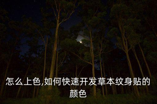 怎么上色,如何快速开发草本纹身贴的颜色