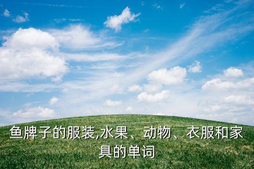 娃娃鱼牌子的服装,水果、动物、衣服和家具的单词