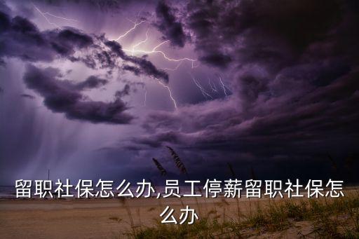 停薪留职社保怎么办,员工停薪留职社保怎么办