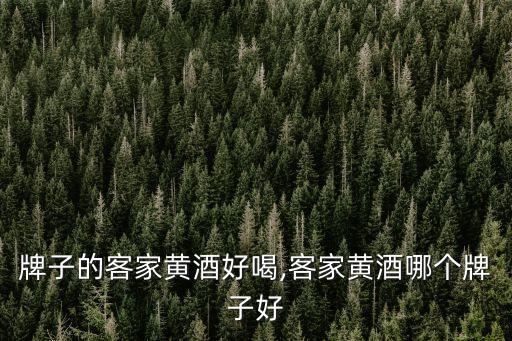 什么牌子的客家黄酒好喝,客家黄酒哪个牌子好?