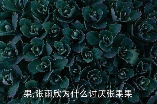 张果果,张雨欣为什么讨厌张果果